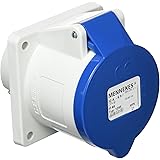 Mennekes 101100217 bases semi encastrement CEE, prises de courant, 230 V, 50 – 60 Hz, 32 A, 3 pôles, IP 44, 10 Emballage, ble