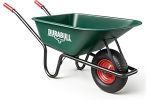 Durabull Tools Heavy Duty Garden Wheelbarrow 100L 250KG – Large Poly Tub Trolley Handcart with Pneumatic Tyre, Steel Rim, Impact-Resistant Construction – Transport Cart for Garden & DIY – Green