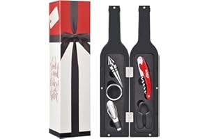 ‎KATO TIRRINIA Wine Corkscrew Accessories Set,Wine Bottle Opener Tool Kit with Drink Sticker,The Greatest Party Gift Kit for Wine Lovers and Drinks,with Opener,Pourer,Stopper,Foil Cutter,Ring