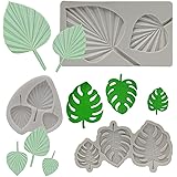 Neikafan 3 Pezzi Stampo Silicone Foglie Tropicali 3D Mini Stampo Foglia D' acero per Biscotti Tagliafoglie e Foglia Tropicali