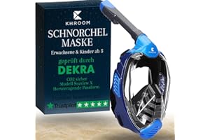 ‎KHROOM Khroom Schnorchelmaske für Erwachsene & Kinder von DEKRA geprüfte CO2 Sicherheit | Vollmaske Seaview X - Tauchmaske | Schnorchelausrüstung / Schnorchelset Alternative