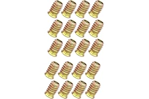 SPETNGSAKE 20 sztuk nakrętek wkręcanych, ocynkowana wkładka gwintowana do drewna, wysoka twardość nakrętki wkręcane M5, nakrętki z gniazdem sześciokątnym, do mebli drewnianych, wkładki gwintowane