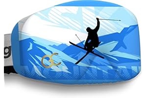 GogglesCover Premium: Protective ski and snowboard goggles cover, blue mountain design