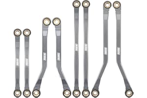 INJORA Alto Intervalo Enlaces Aleación Aluminio CNC Enlaces para 1/18 TRX4M Upgrade RC Crawler, Gris