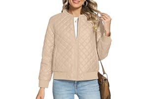 POPYOUNG 2024 Women's Fall-Winter Jacket Outwear Quilted Coats with Pockets