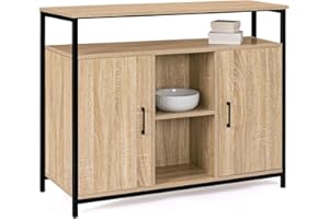 IDMarket - Anrichte mit 2 Türen, 100 cm, Detroit mit Einlegeböden, Industriedesign