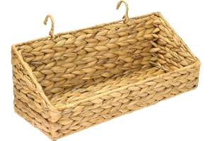 HMF flätad hängkorg av hållbar vattenhyacint, förvaringskorg för upphängning