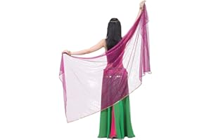 Calcifer 210 cmx95 cm Écharpe de danse du ventre avec des taches lumineuses pour les femmes danseuses professionnelles