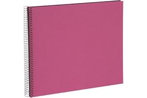 goldbuch 25508 Album photo à spirales avec 40 pages noires 35 x 30 cm Album photo à spirales sans découpe pour photo Fuchsia