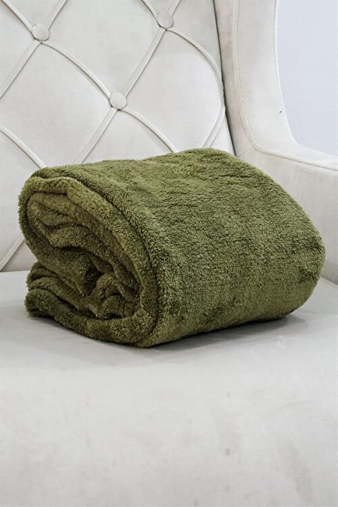 Mulberry Wellsoft Battaniye, Televizyon Battaniyesi,Peluş, Polar Battaniye,Çift Kişilik 220 * 230 Haki