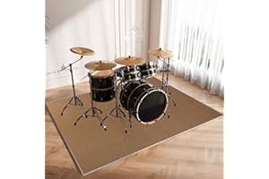 CDVR Alfombras Acusticas Alfombra Bateria Electronica Alfombra para Bateria Acustica Alfombras De Batería Acústico Tambor Alfombrillas Insonorizada Antideslizantes - 120 x 80 cm - Café Color