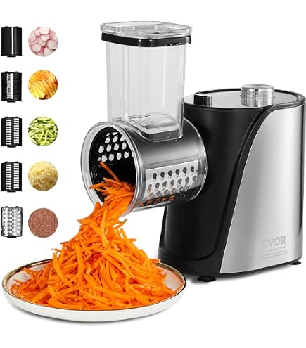 Hachoir & Râpe Électrique Russell Hobbs 2 En 1 - 3 Accessoires Acier Pour Légumes (Rouge)