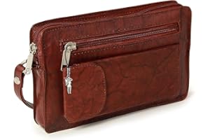 imppac Handgelenktasche braun Leder Herren Handytasche OTJ511N Leder Handgelenktasche