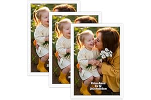 Hoikwo Juego de 3 Marco 20x30 cm, Marcos de PVC Blanco de 30x20 cm para Pared, Adecuados para Títulos Universitarios, Pósters, Fotografías, Rompecabezas y Documentos Enmarcados