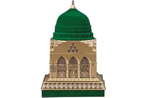 ‎IHVAN ONLINE Islamische Dekoration, Muslim Table-Kunst-Dekor, EIN Masjid Al-Nabawi Replica Model, Medina Prophet Moschee Ramadan Eid Geschenke für Muslim, Bookend, islamischen türkischen Dekor, Gold
