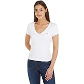 Tommy Jeans TJW SLIM ESSENTIAL RIB V SS Tiş&ouml;rt Kadın