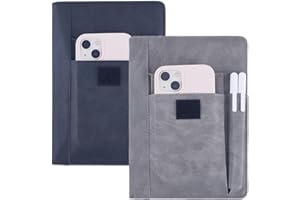 CRASPIRE 2 Copertina per Libro A Colori In Pelle PU A5 Custodia per Libro Impermeabile Grigio Nero Proteggi Libro Riutilizzabile per Libri Tascabili Avvolgi Quaderni con Tasche per Penne per Amanti