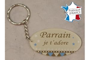 GRAVURE EVENTS Porte Clef - Parrain je t'adore (Cadeau Parrain Marraine Baptême Communion Noël, annonce et demande Parrain)