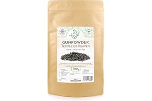 HIIP TEA Gunpowder Temple Of Heaven Premium Loose Leaf Green Tea – Chinese Pearl Tea (100g)