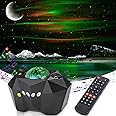 Bawoo Starry Light Projector,3 in 1 Multicolor LED Star Aurora Moon Light 360° Rotation Sky Galaxy Night Projector Light with Bluetooth Speaker Remote Control Timer for Kids Adults Bedroom Party