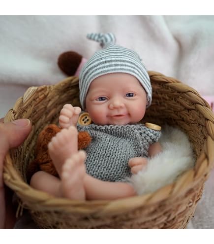 MYREBABY Mini Reborn Puppe Aus Silikon – 11,4 Cm Klein, Realistisch, Für Kinder Ab 3 Jahren