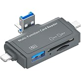 Coverzone Al&uuml;minyum OTG USB C Kart Okuyucu | iPhone Lightning ve iPad ile uyumlu, Type-C girişli SD TF Multi Card Reader, SYD