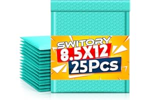 ‎SWITORY Switory 25 Stück 21,6 cm x 32cm Poly Bubble Mailer Selbstdichtende gepolsterte Umschläge Bubble Lined Poly Mailer für Verpackungs (grün)