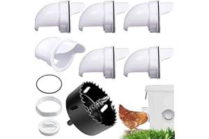 DYBOHF Automatica DIY Mangiatoia Per Galline, Polli, Pulcini, Con 6 Porte E Sega A Tazza, Mangiatoia Per Polli Resistente Alla Pioggia E Senza Sprechi Per Secchio, Barile, Scatola, Fessura