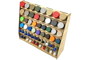 HobbyHold Scaffale a colori per modellismo, 56 misure miste, fori – accessori per modellismo in legno – Paint Rack taglio laser – Paint Station ideale per Vallejo e Citadel colori – Supporto colore