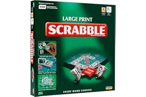 Ideal | Scrabble à grands caractères : planche supplémentaire avec texte et lettres en gros caractères clairs | Jeux | Mots | Pour 2 à 4 joueurs | À partir de 10 ans, 11213, Vert, Planche : 37 cm x 37