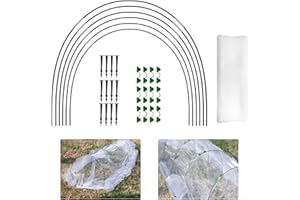 HEIBTENY Plant tunnel arches, greenhouse tyres, polytunnel with insect protection net, tunnel arch for raised bed, cover for raised bed, garden tunnel tyres, greenhouse hoops