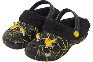 POKÉMON Pokemon Pikachu Clogs Borg Fur Fleece Lined with Charms Kids Slippers Girls Boys House Shoes Fluffy Sandals