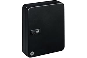 Yale YALYSKB000 Armario para 20 Llaves con Cerradura de Combinación Montaje en Pared Metal Negro 20x16x8 cm