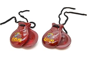 BETTER WITH FRIENDS ESPAÑOL CASTAÑUELAS PARA NIÑOS instrumento teñido de madera natural