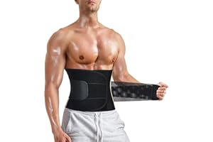 Gotoly Herren Bauchweggürtel Fitnessgürtel Body Shaper Schwitzgürtel Taillenmieder Verstellbarer Neopren Sauna Gürtel Gewichthebergürtel Rückenbandage