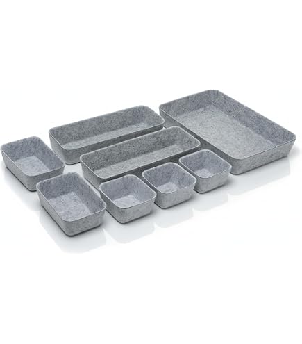 Organizer Per Cassetti In Feltro - Set Di 8 Divisori Modulari Per Scrivania 1252130