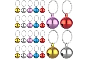 HJZHII 24 Stück Metall Jingle Bells, Hunde- und Katzenhalsband Glocke mit Schnallen Lauter Anhänger Haustierzubehör Verlieren Sie nicht Training Charms für Haustiere