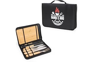 Wanapix | Kit Barbecue Personnalisé | Ustensiles BBQ | Malette Contient 6 Accessoires Barbecue | Set de Barbecue | Best BBQ