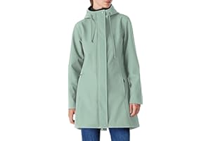 OUTDOOR VENTURES Damska kurtka przeciwdeszczowa, długa kurtka softshellowa z kapturem, damska kurtka przejściowa, płaszcz przeciwdeszczowy, kurtka funkcyjna, wodoszczelna, wiatrówka, kurtka turystyczna, oddychająca