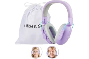 Lilian&Gema Noise Protection Headphones for Children NRR 25dB - Comfortable Hearing Protection for Children up to 18 Years - Noise Isolating Earmuffs with Adjustable Headband Purple - Perfect for