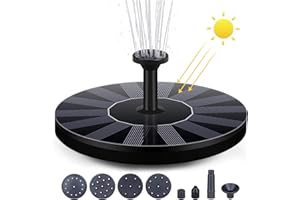 Bcamelys Solar Fountain Pump, 1.5W Solar Fountain Pump for Bird Bath,Circle Solar Fountain for Pond, Fountain, BirdBath, Garden Decoration, Water Cycling, No Electricity Required (02)