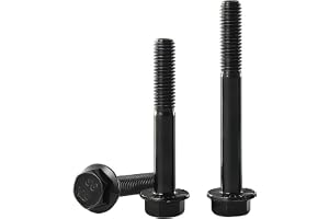 YIIFLY M12x70 flänskruvar M12-1,75 10.9 kolstål DIN 6921, – sexkant med fläns, svart förzinkad, delgänga, 3 stycken