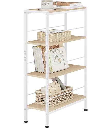 VASMIA Badkamerkast, Badkamerkast, Keukenplank, Smalle Schoenenrek met 5 Niveaus, Bamboe Staande Kast, 26 x 60 x 130 cm, voor Badkamer, Woonkamer, Hal, Keuken, Slaapkamer, Natuur