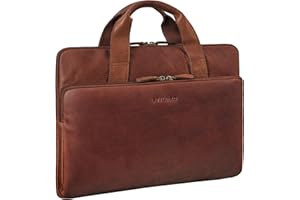 STILORD "Beau Vintage Leather Laptop Bag 15.6 Inch Business Handbag for Men and Women Genuine Leather Laptop Case MacBook Pro Sleeve 15.6 Inch Colour:black
