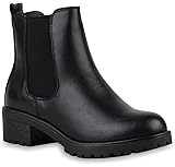stiefelparadies Women Bootee Chelsea Boots Tread Sole