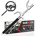 SURDOCA Multifunction Steering Wheel Lock – High Security Anti Theft with Window Breaker – Universal Car Wheel Lock – Easy Installation Fit for Auto Truck SUV Van