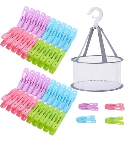 30 Mollette Per Bucato Antiscivolo Con Cestino - Ideali Per Vestiti, Calze E Foto | Verde - Foto 10