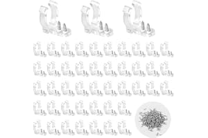 Jubaopen 200 Pcs Clip Strisce LED, Clip di Fissaggio per Strisce LED Staffa di Montaggio per Luce Strisce Durevole Led Strip Clip in Plastica Trasparente per Cavo Feste Natale con 400 Viti