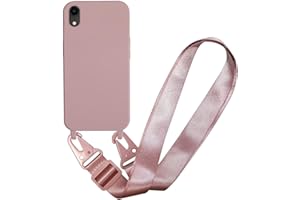 MBSLFY Silikon Handykette für iPhone 13 Mini Hülle mit Band,Verstellbarer Halskette Handyhülle,Necklace Hülle mit Band, Handyhülle für zum Umhängen,Case mit Schnur,Hell Pink