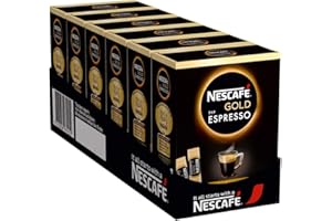 NESCAFÉ GOLD Typ Espresso Getränkepulver-Sticks, Espresso aus löslichem Bohnenkaffee mit 100% Arabica Kaffeebohnen, samtige Kaffee-Crema, koffeinhaltig, 6er Pack (6 x 25 Getränkepulver-Sticks à 1,8g)